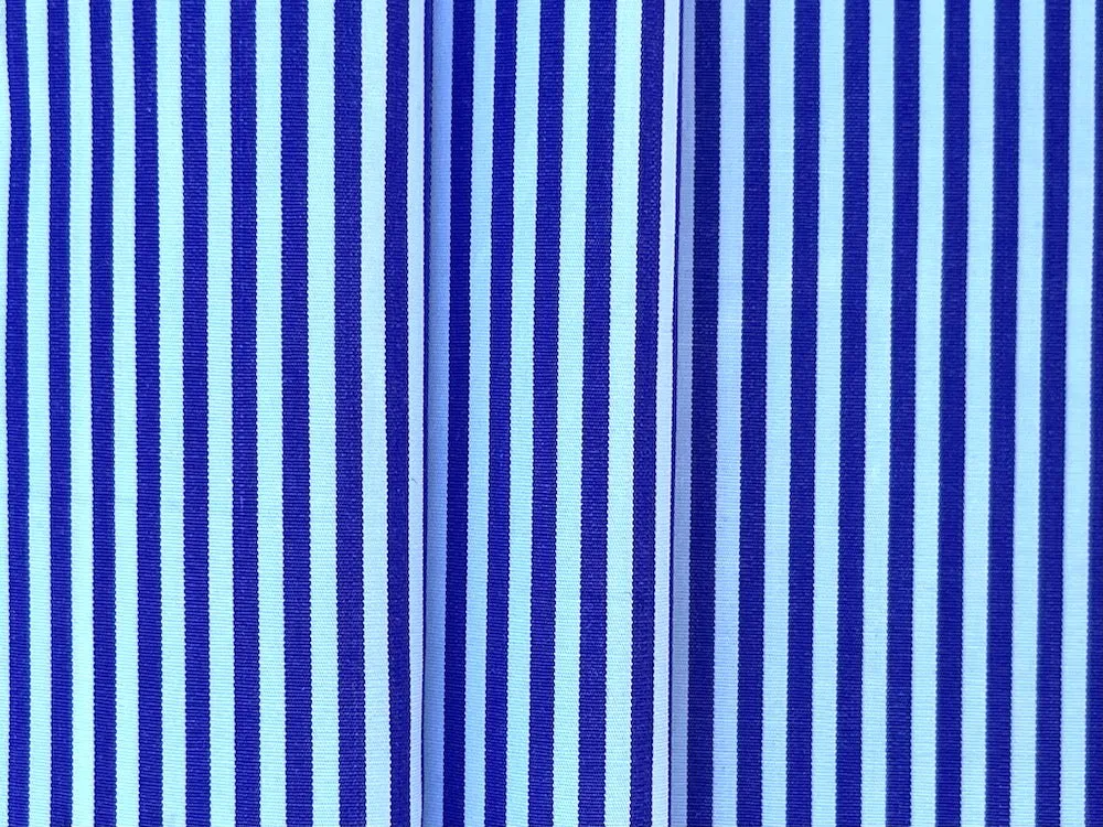 2-Ply Parisian Indigo Violet & White Striped Cotton Shirting (Made in Italy)