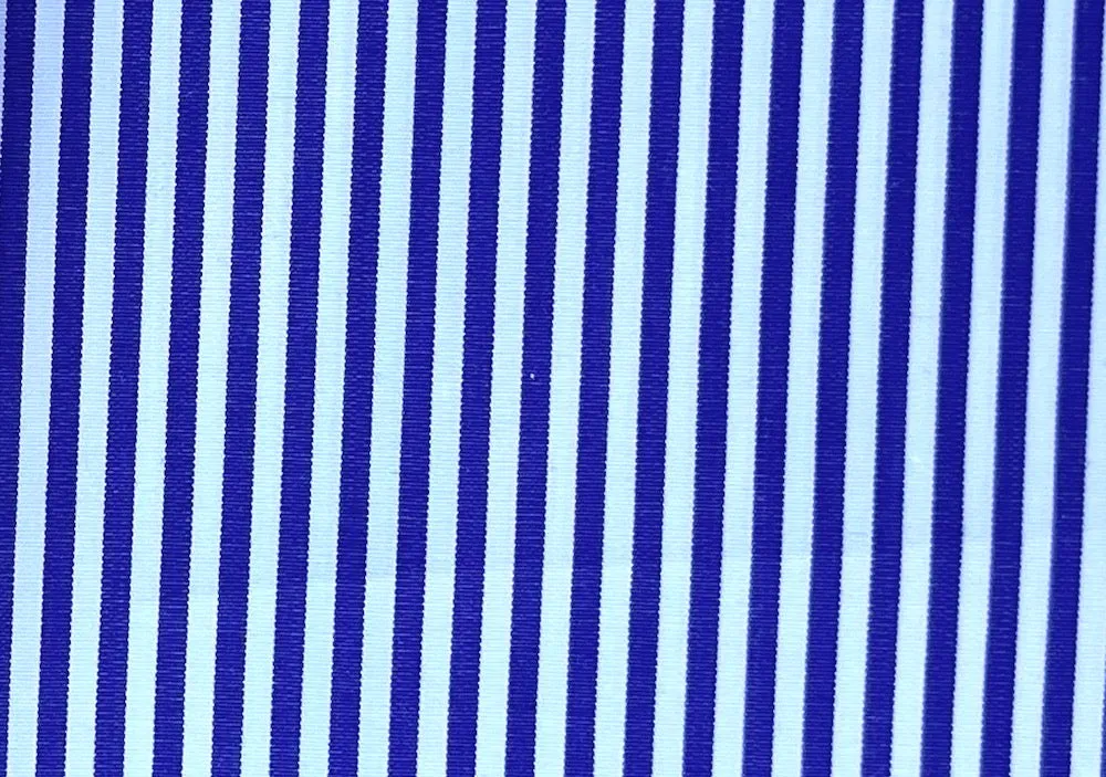 2-Ply Parisian Indigo Violet & White Striped Cotton Shirting (Made in Italy)