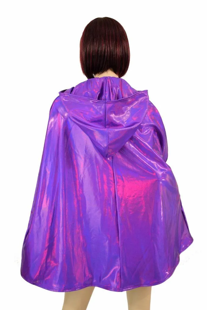 35" Grape Holo Hooded Cape