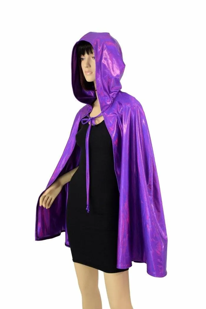 35" Grape Holo Hooded Cape