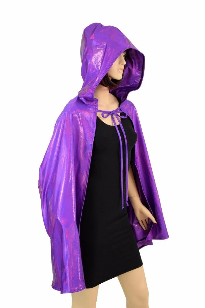 35" Grape Holo Hooded Cape