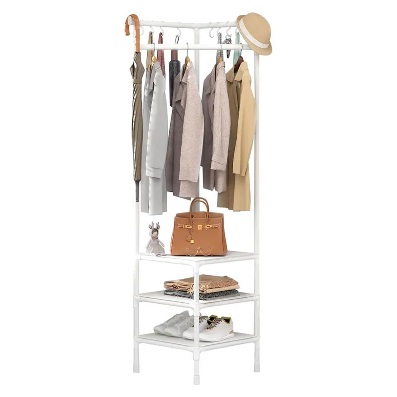 40X185X40Cm 3-Layers Corner Clothes Hanger Shoe And Coat Rack F52-8-1532