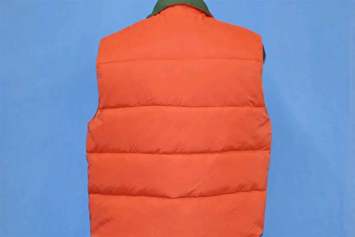 80s Swell-Wear Green Orange Reversible Puffy Ski Vest Medium