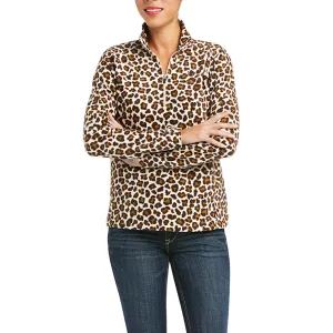 Ariat Ladies Printed Fleece Leopard Quarter Zip Sweatshirt 10037564