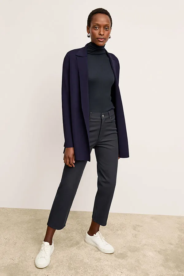 Axam Layering Turtleneck - Organic Ribbed Pima Cotton :: Dark Navy