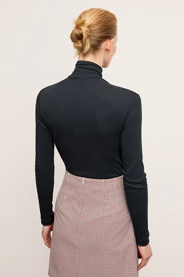 Axam Layering Turtleneck - Organic Ribbed Pima Cotton :: Dark Navy