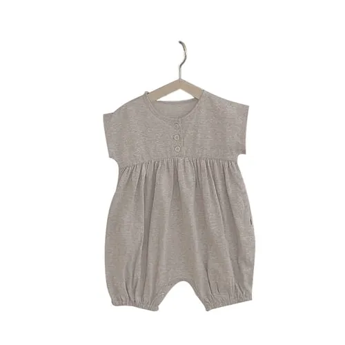 Baby Solid Color Casual Short Sleeve Rompers