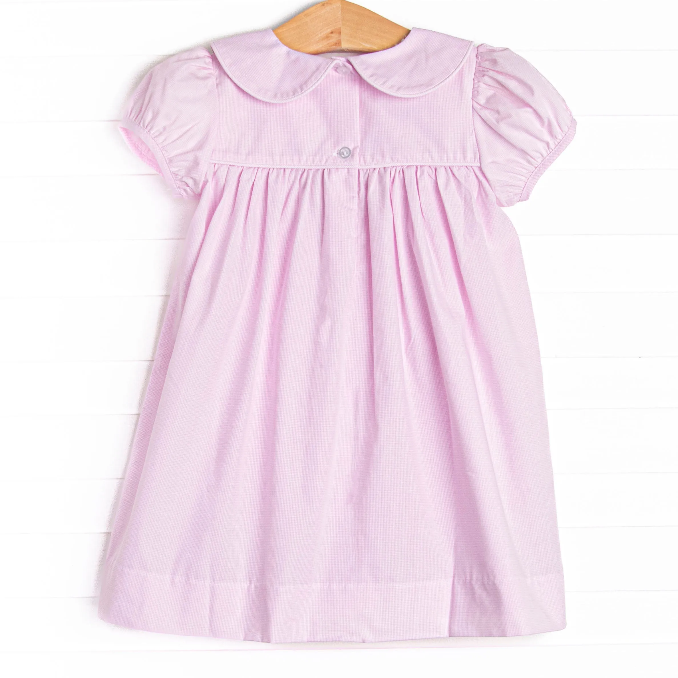 Bunny Field Fun Embroidered Dress, Pink