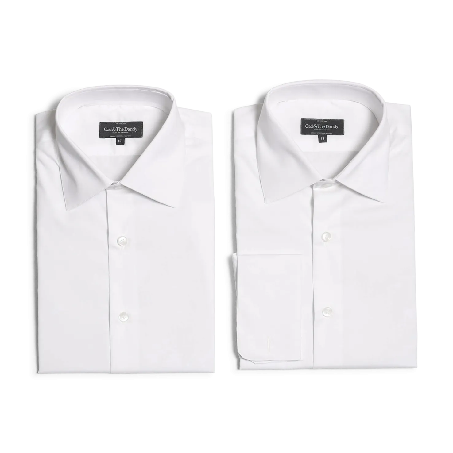 Classic Collar, Double Cuff Shirt in White Poplin