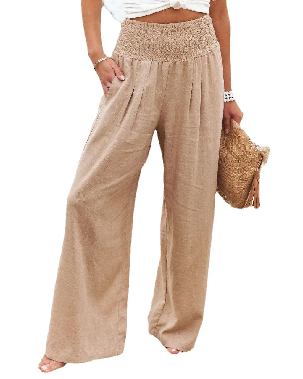 Cotton-Linen Loose Wide Leg Pants