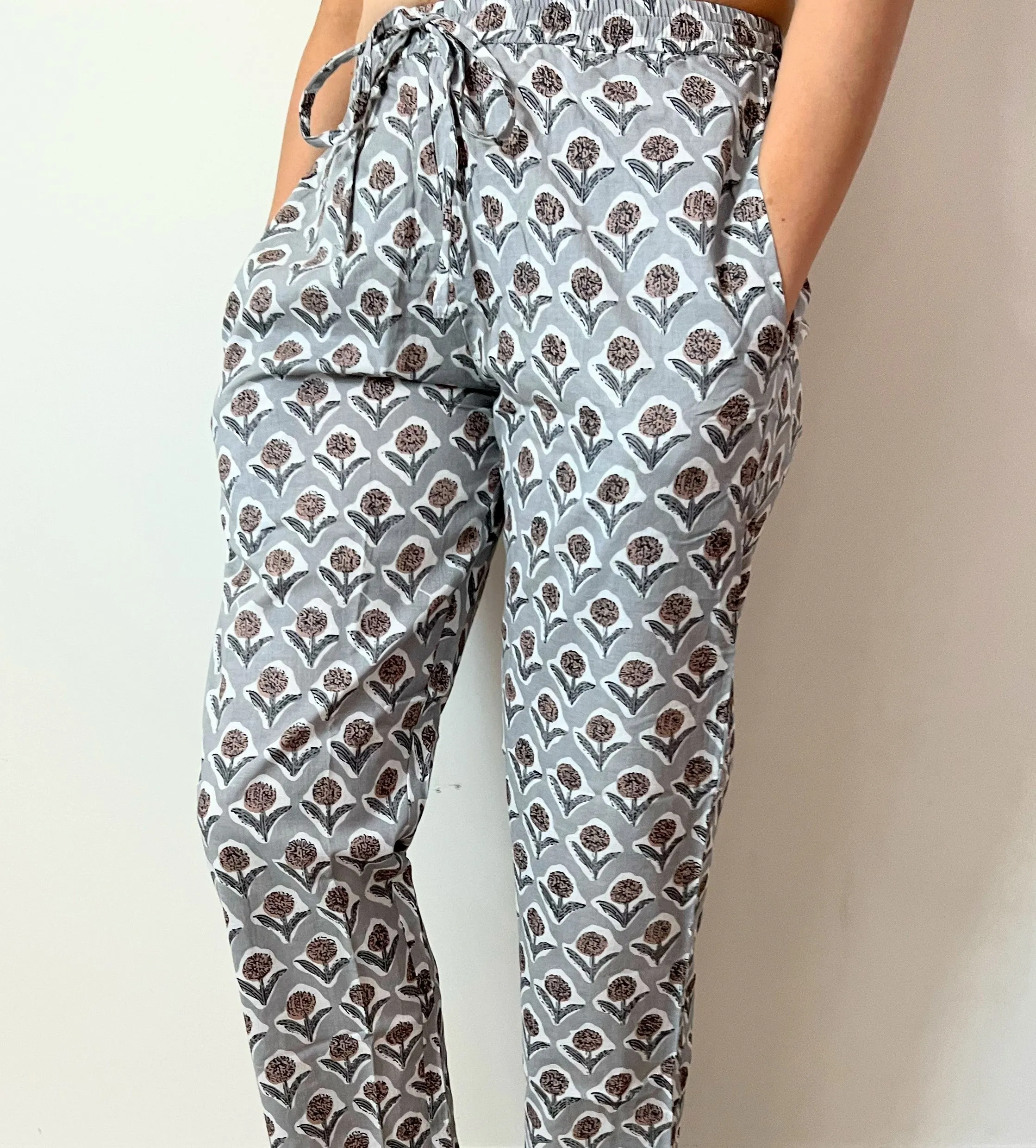 Cotton Pajama Pants Women - Earthy Elegance