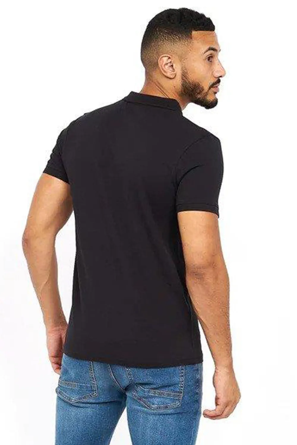 Crosshatch Mens Plain Polo Collar T-Shirt