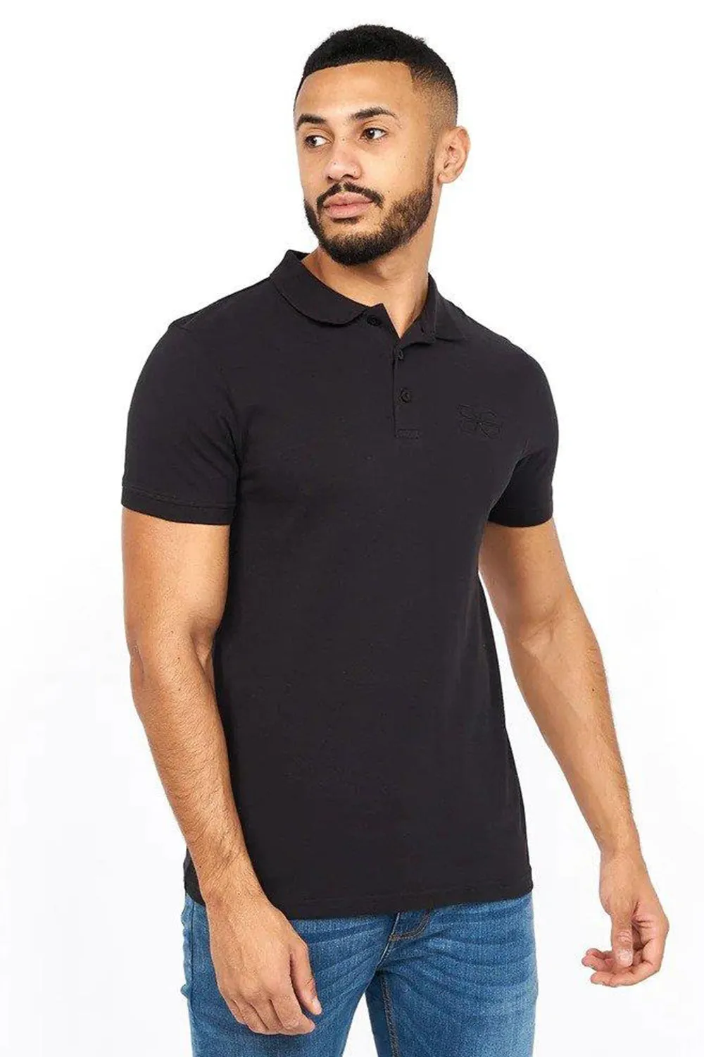 Crosshatch Mens Plain Polo Collar T-Shirt