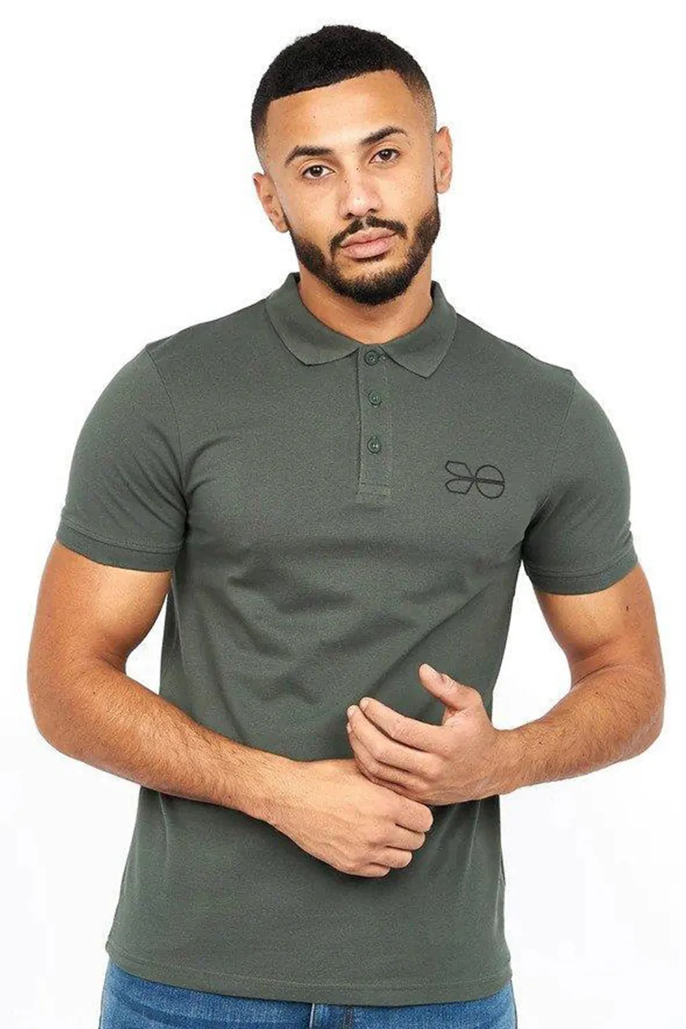 Crosshatch Mens Plain Polo Collar T-Shirt