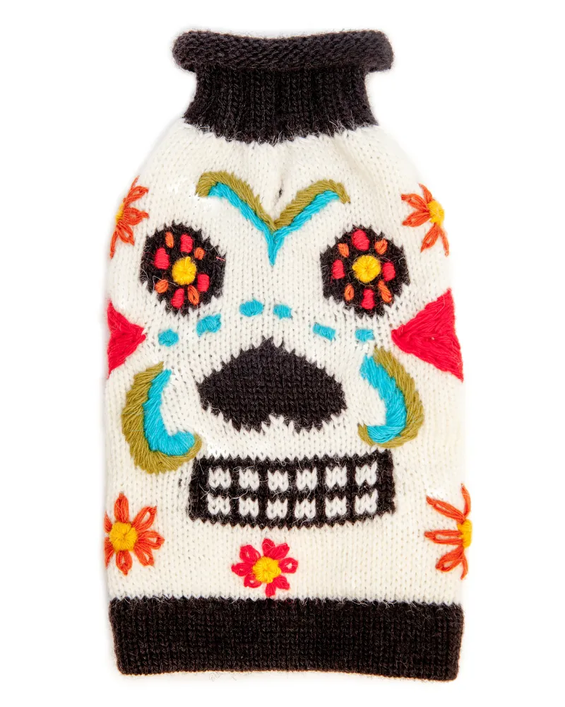 Day of the Dead Handknit Dog Sweater (FINAL SALE)