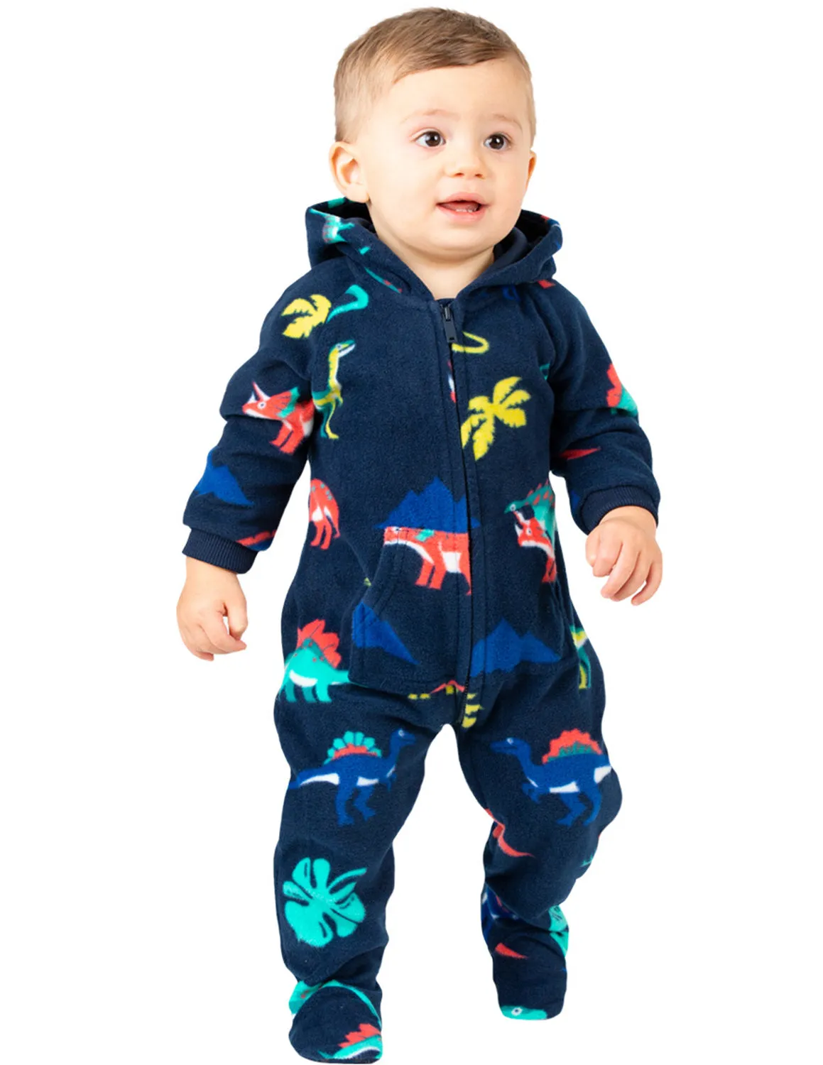 Dinosaur Kingdom Infant Hoodie Fleece Onesie