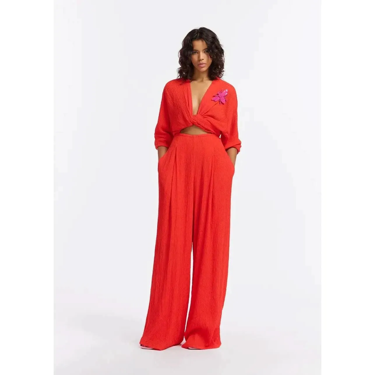 Essentiel Antwerp Forty Jumpsuit in Red