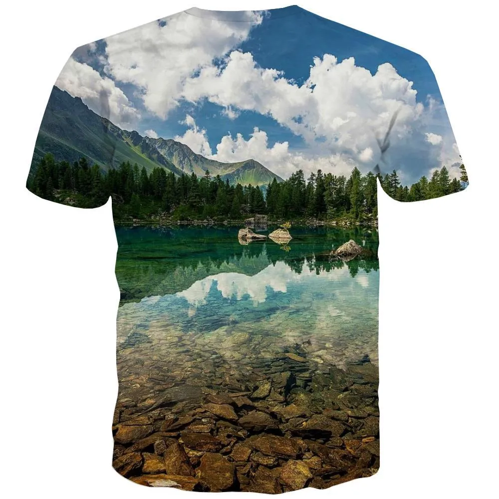 fishing T shirts Men fish Tshirts Novelty lake T-shirts Graphic Short Sleeve