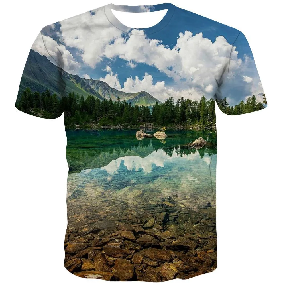 fishing T shirts Men fish Tshirts Novelty lake T-shirts Graphic Short Sleeve