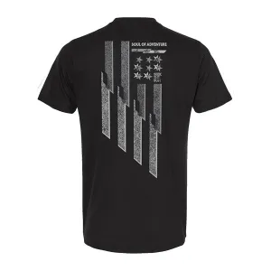 Graphic Tee | Angled Flag | Black