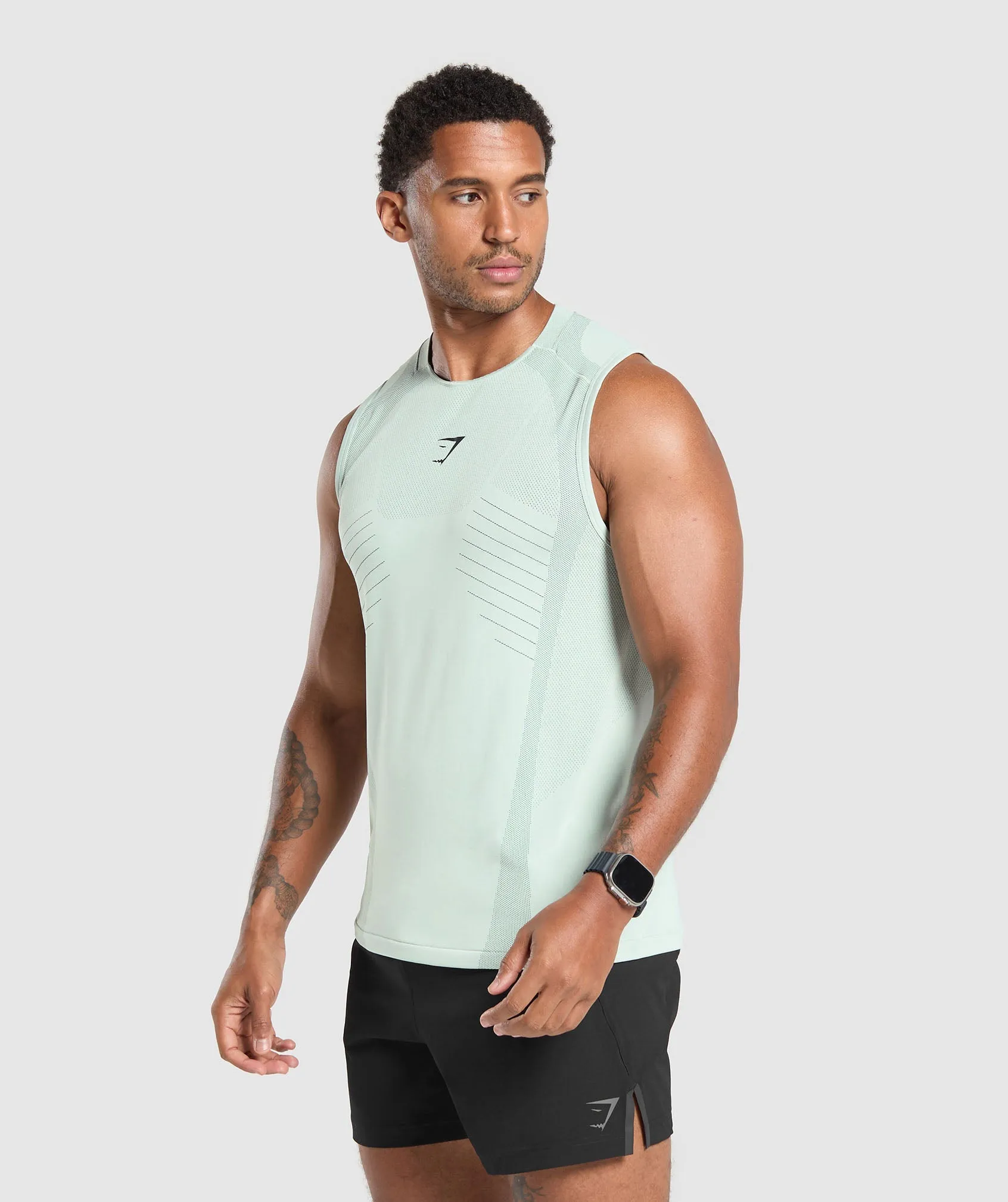 Gymshark Apex Seamless Tank - Cool Turquoise/Black