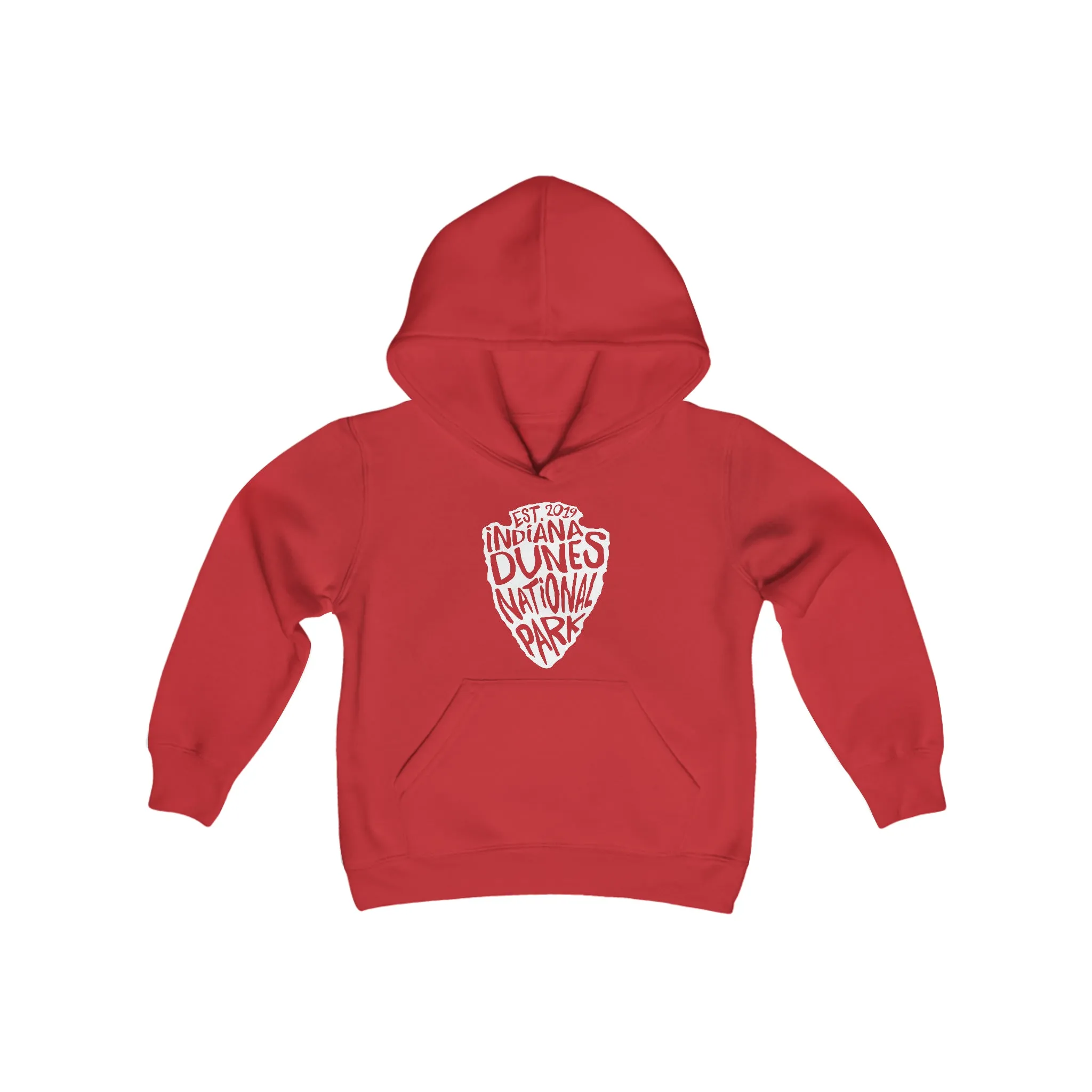 Indiana Dunes National Park Kids Hoodie - Arrowhead Chunky Text