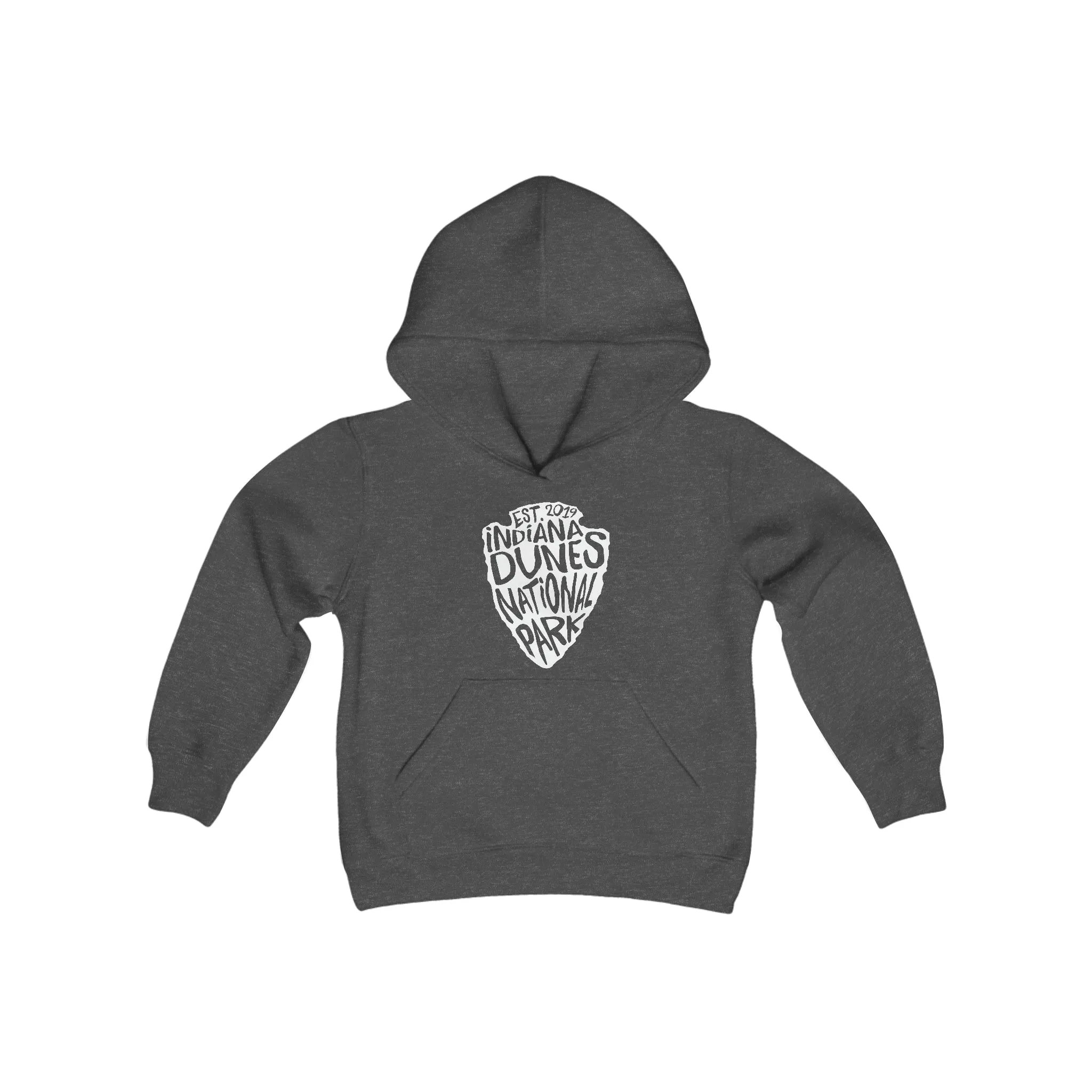 Indiana Dunes National Park Kids Hoodie - Arrowhead Chunky Text