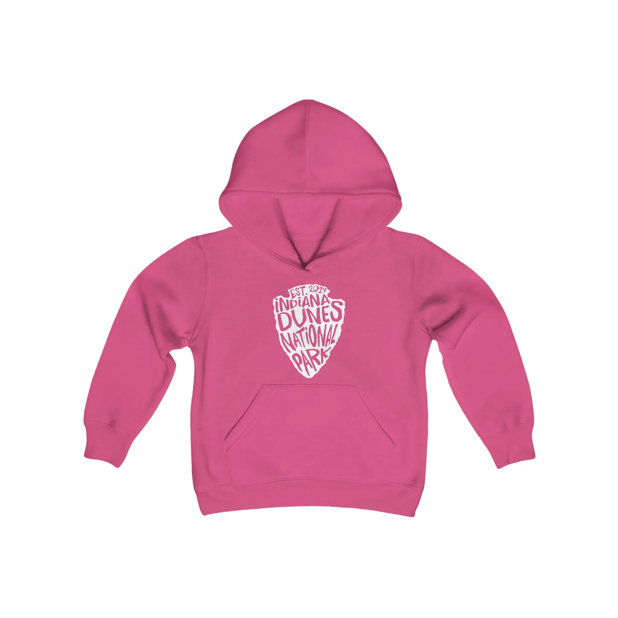 Indiana Dunes National Park Kids Hoodie - Arrowhead Chunky Text