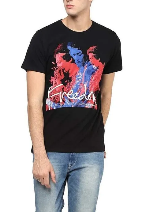 Jimi Hendrix Freedom Black Half Sleeve Men T-Shirt