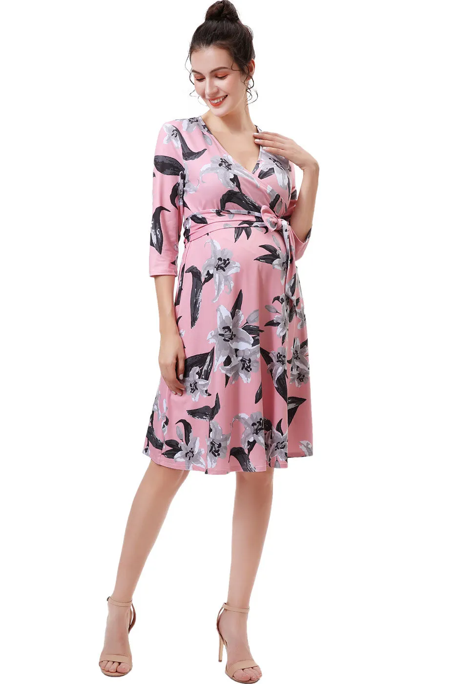 Kimi   Kai Maternity "Gracie"Nursing Faux Wrap Dress