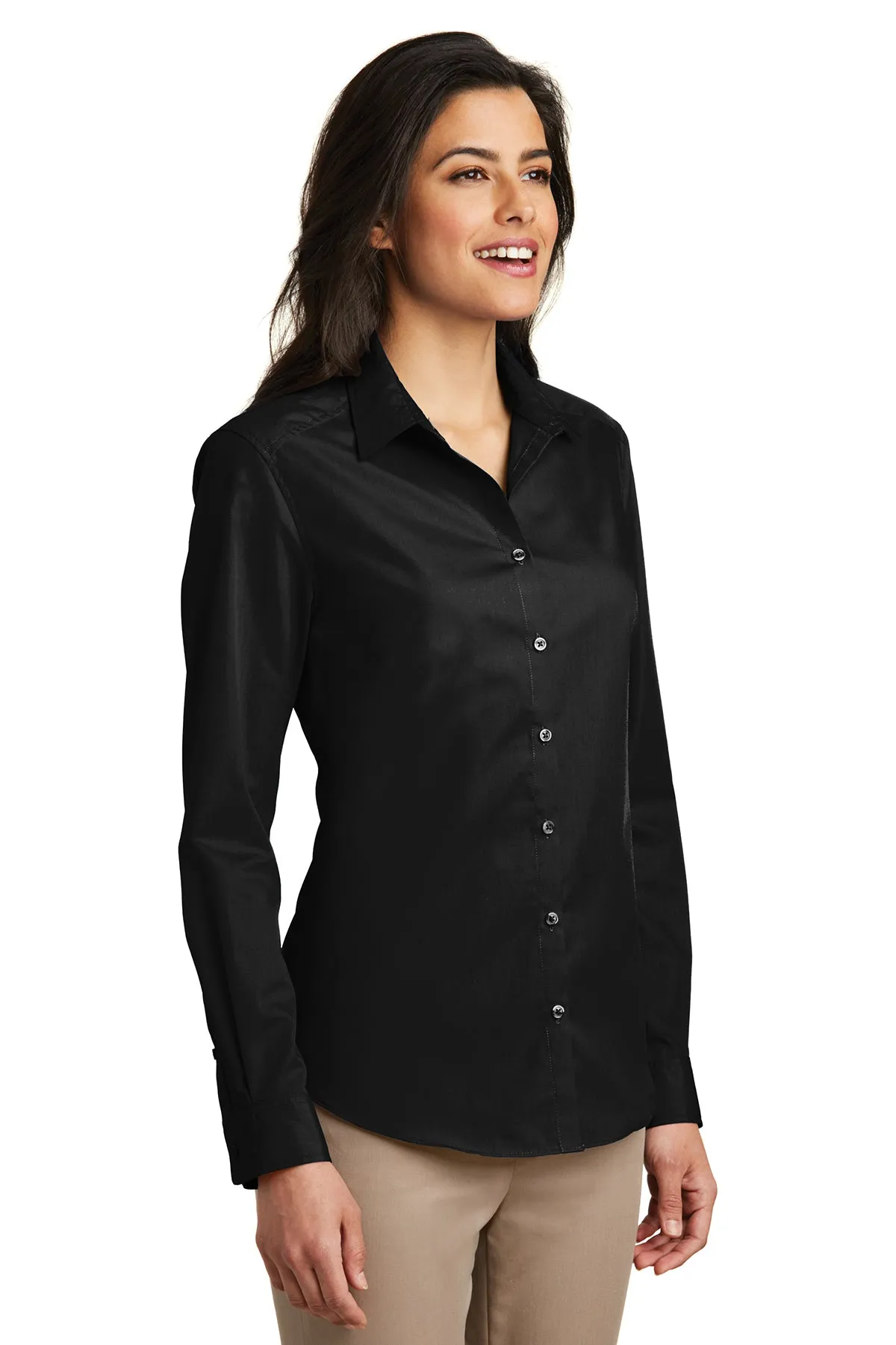 Ladies Long Sleeve Carefree Poplin Shirt