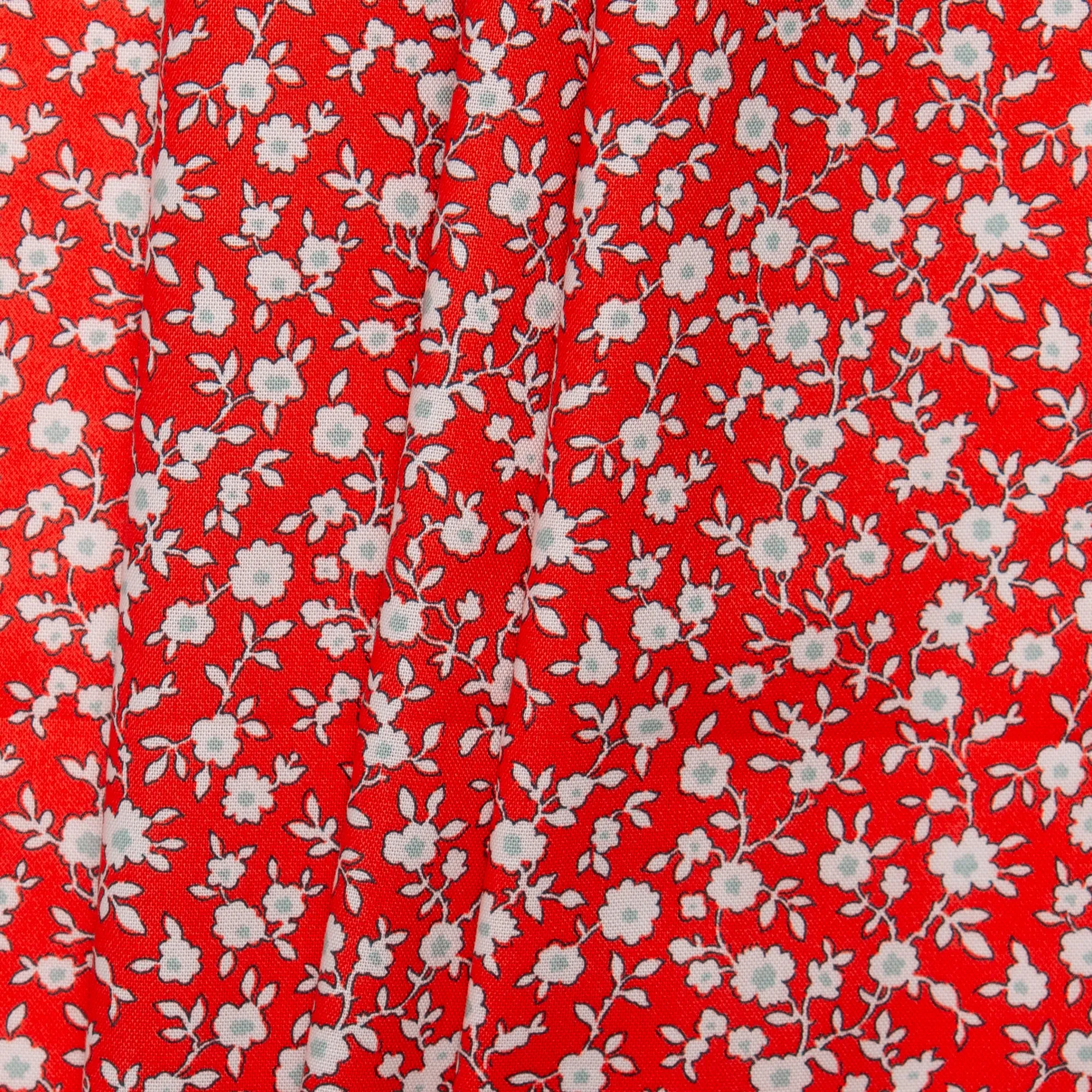 LIBERTY of PARIS Printed Cotton - Flowery - Red