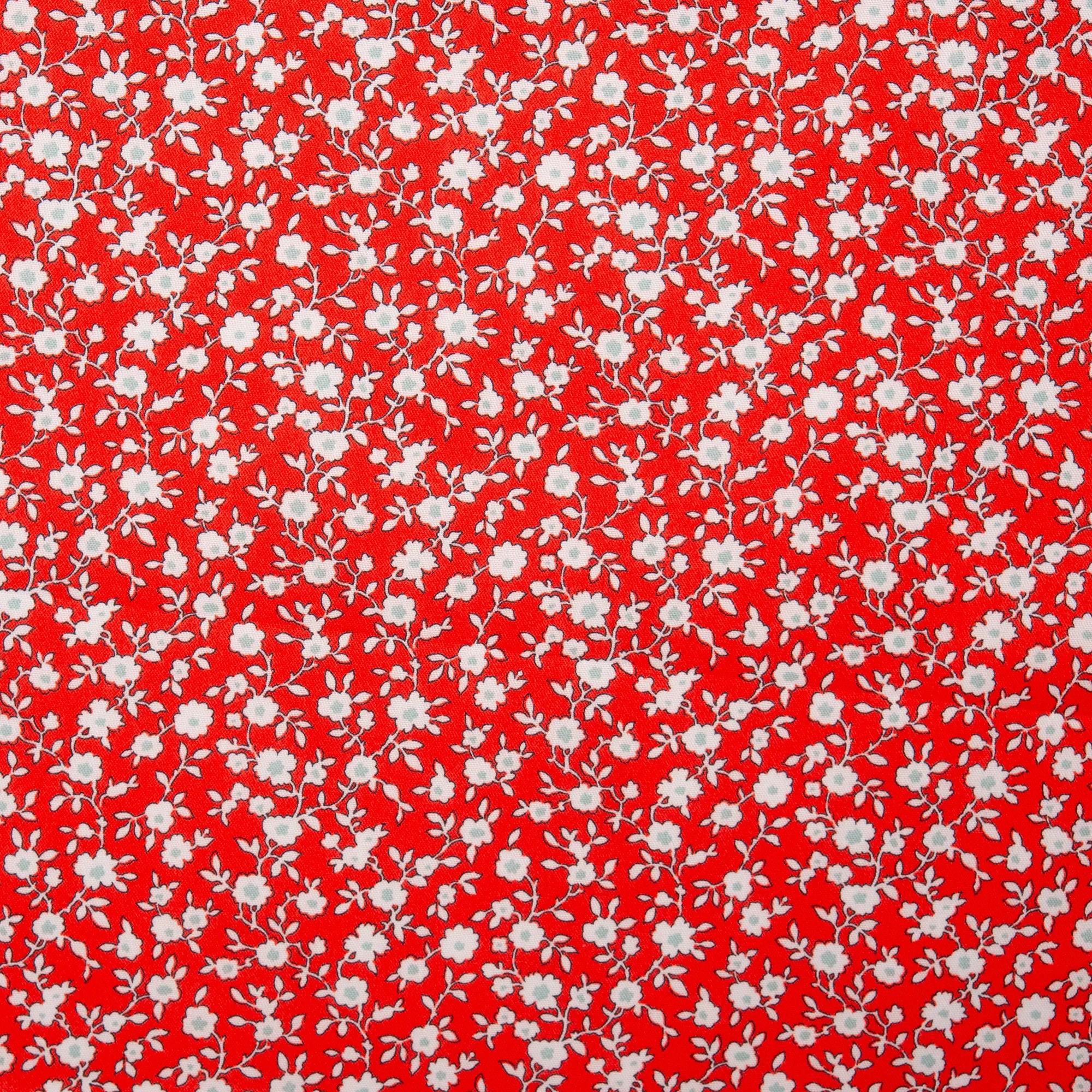 LIBERTY of PARIS Printed Cotton - Flowery - Red