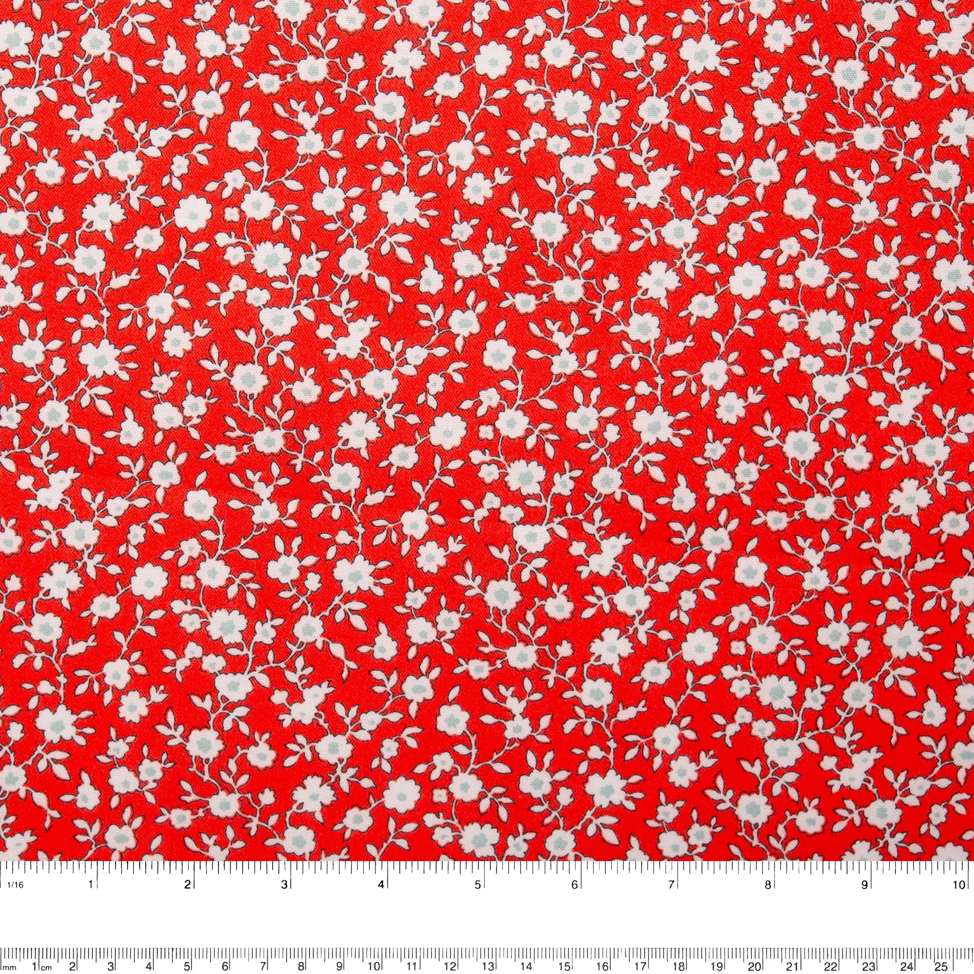 LIBERTY of PARIS Printed Cotton - Flowery - Red