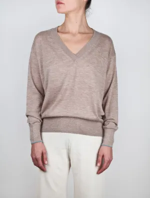 Lightweight V Neck Boyfriend Cashmere Sweater