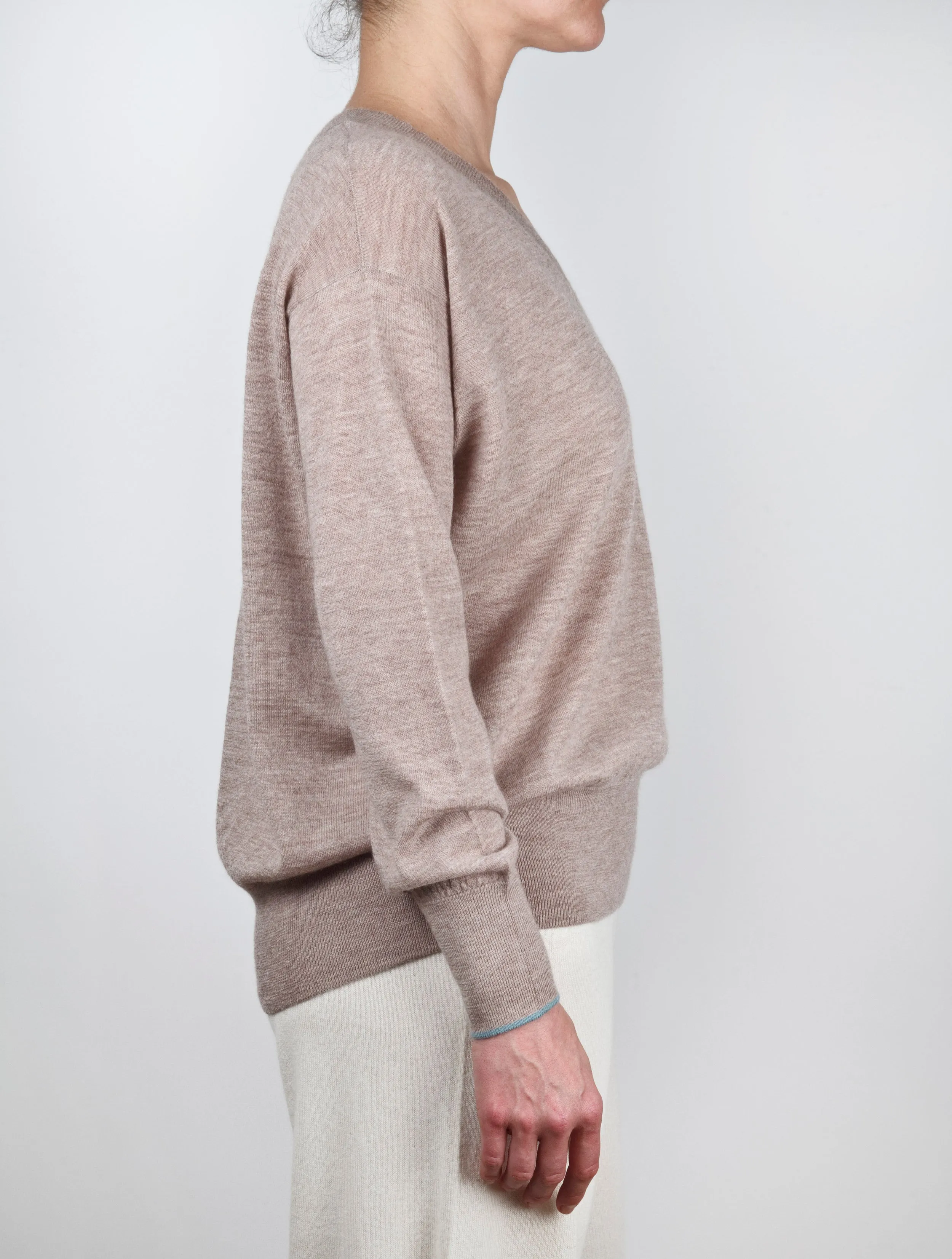 Lightweight V Neck Boyfriend Cashmere Sweater