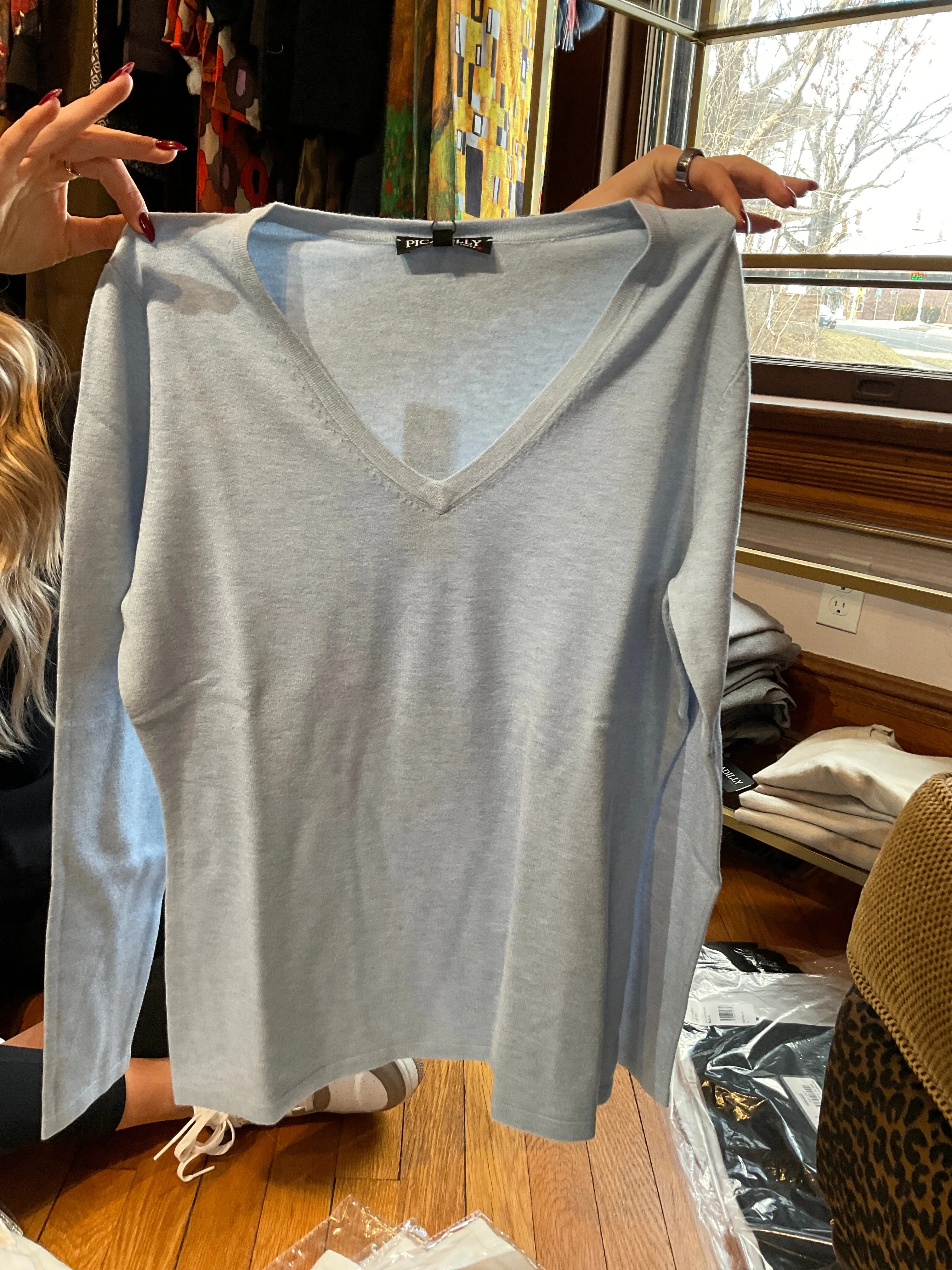 Long Sleeve V-Neck Top