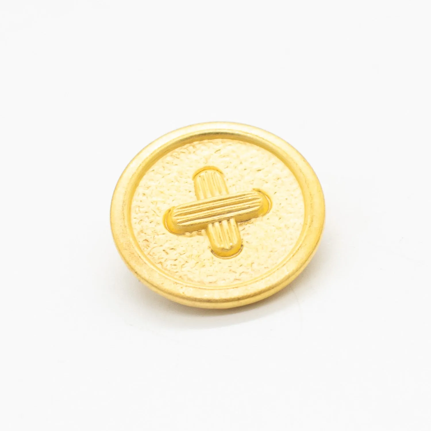 Matt Gold Cross Metal Shank Button