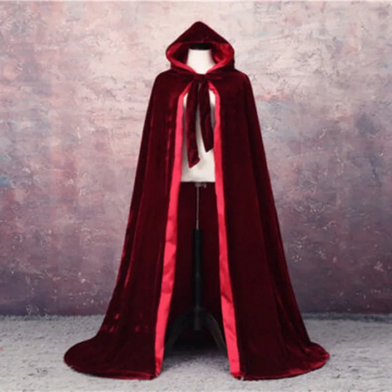 Medieval Velvet Hooded Cloak