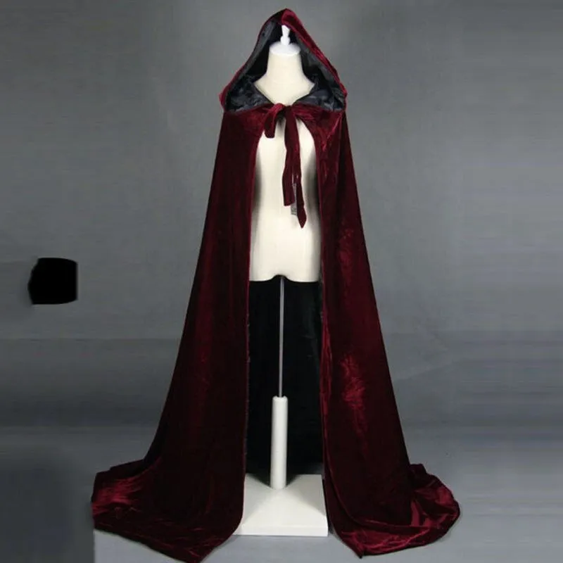 Medieval Velvet Hooded Cloak