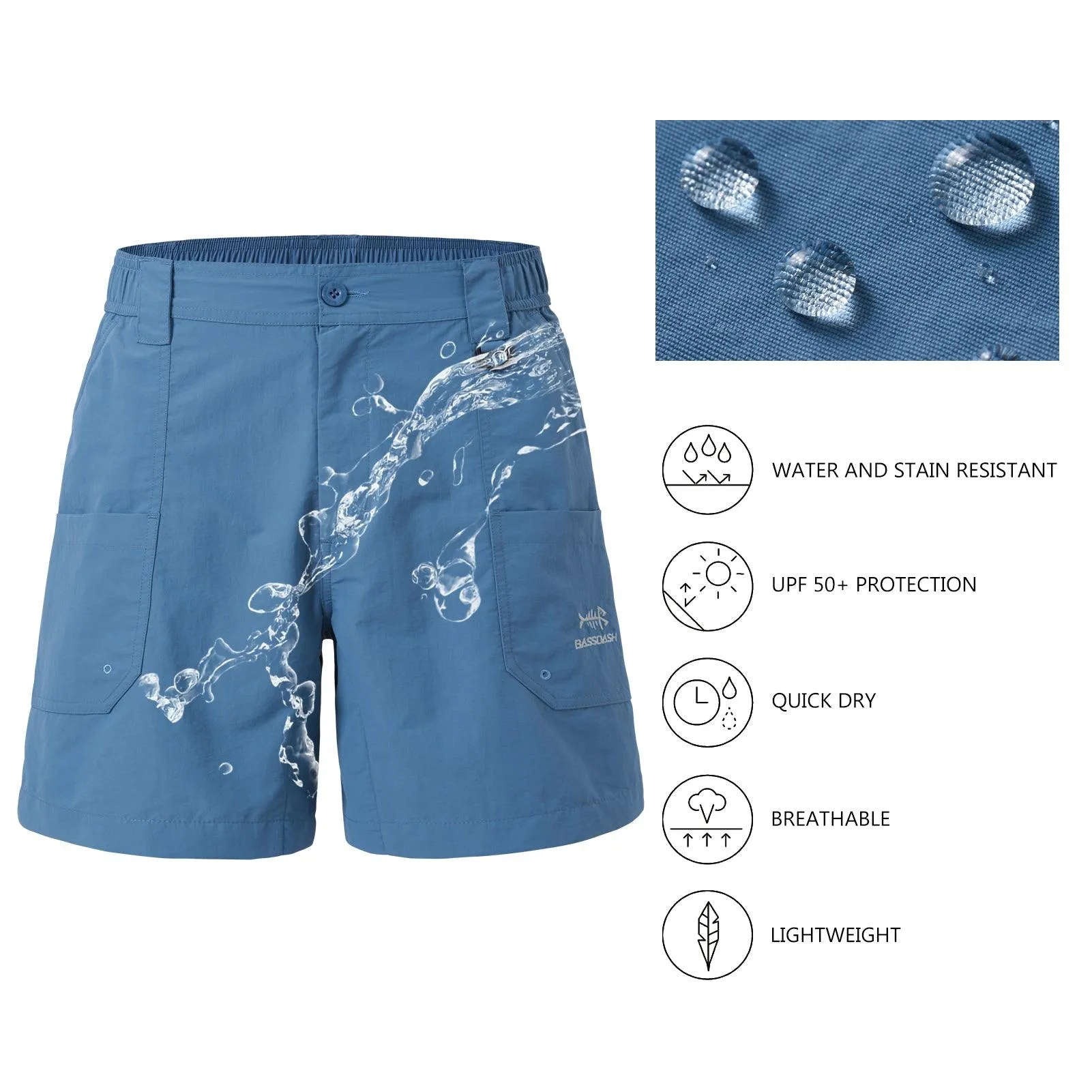 Men's 8in Quick Dry Water Resistant UPF 50  Shorts