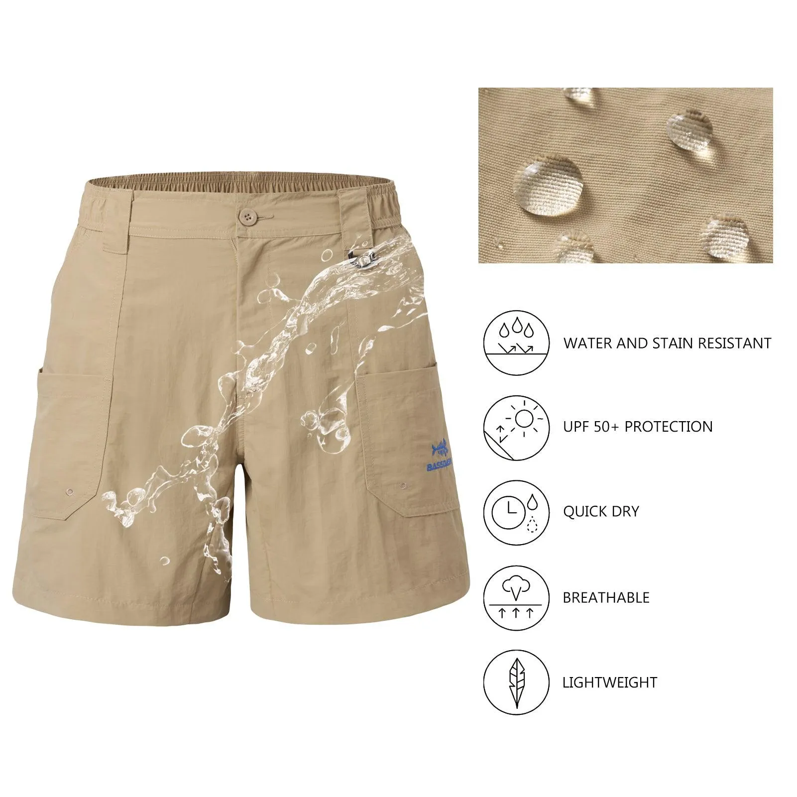 Men's 8in Quick Dry Water Resistant UPF 50  Shorts