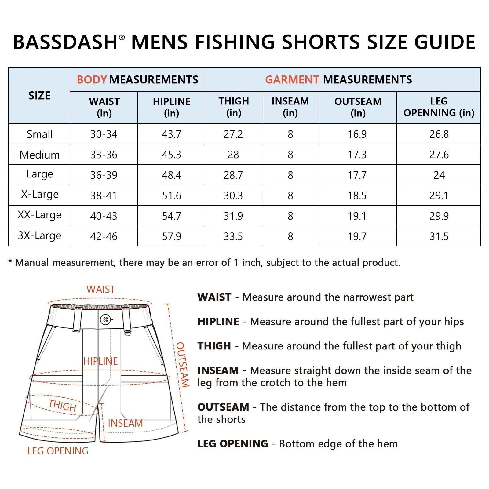 Men's 8in Quick Dry Water Resistant UPF 50  Shorts