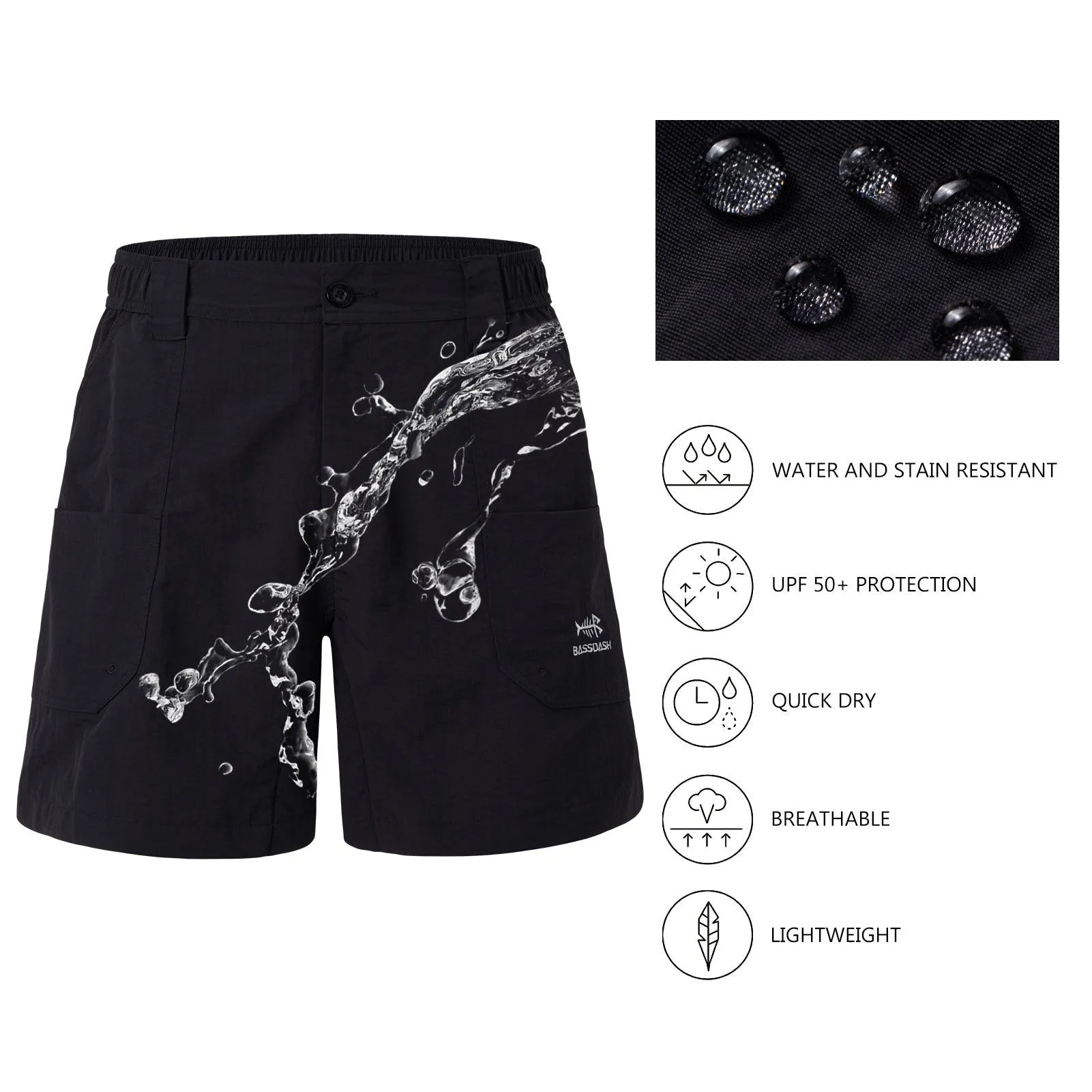 Men's 8in Quick Dry Water Resistant UPF 50  Shorts