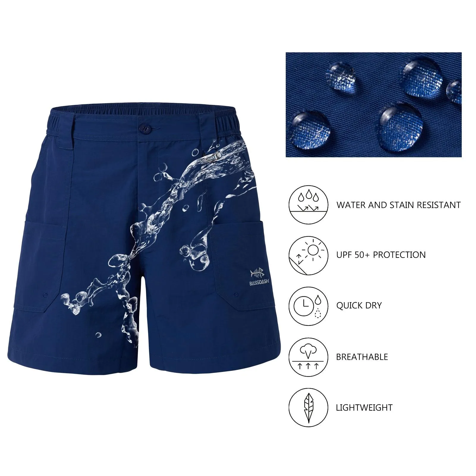 Men's 8in Quick Dry Water Resistant UPF 50  Shorts