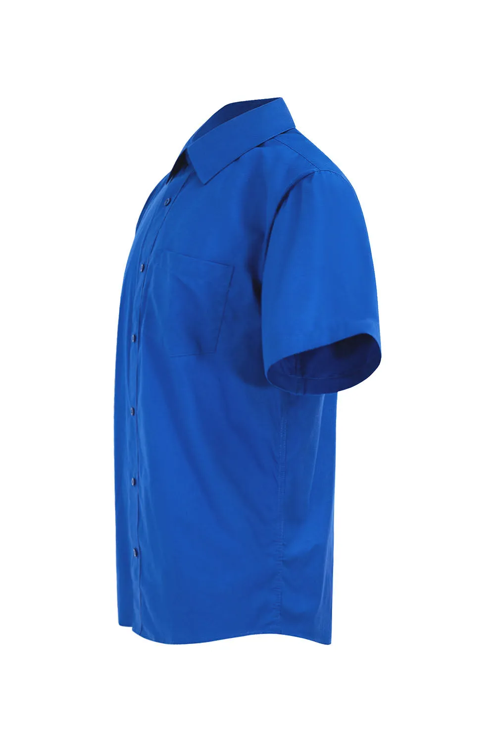 Men's Regular Fit Short Sleeve Solid Color Dress Shirts (Royal blue)