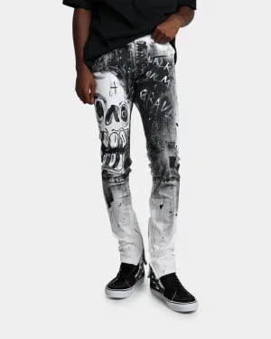 MNML M189 Slim Denim Pants Tu White