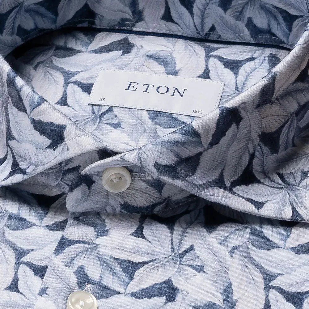 Palm Print Cotton Four-Way Stretch Shirt