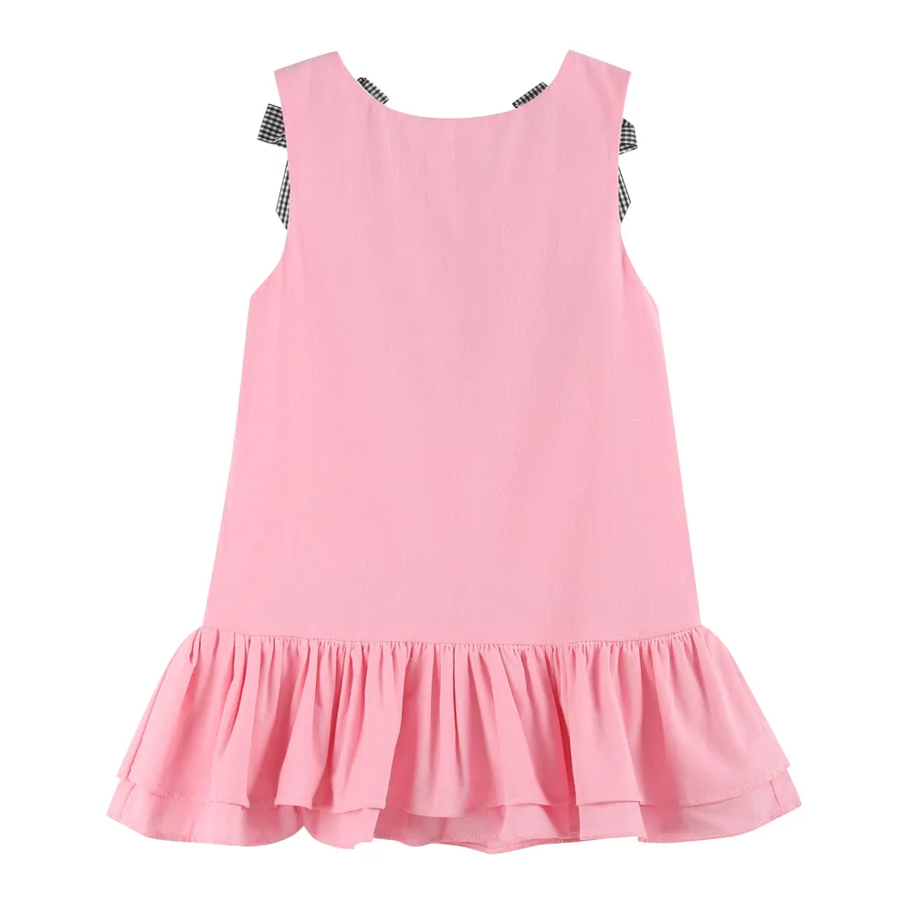 Pink Boo Halloween Bow Ruffle Dress