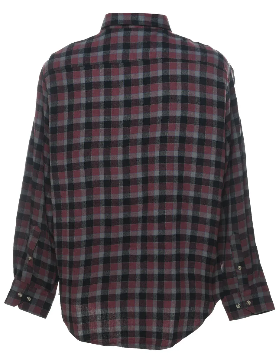 Plum & Grey Checked Shirt - L